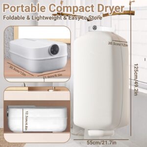 Portable Clothes Dryer, Mini Laundry Dryers with Timer Function, Small Compact Foldable Electric Drying Machine with Dry Bag for Travel, RV, Home, Apartment