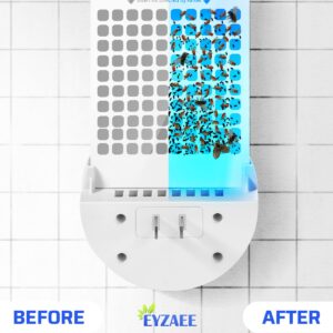 Eyzaee Fruit Fly Traps for Indoors, 2 in 1 Flying Insect Trap Blue Light Plug in Bug Catcher with Warm Night Light Effective Insect Control for Home-Odorless and Mess Free(1 Device + 5 Glue Boards)