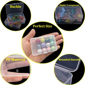 15 Pieces Bead Organizer Boxes, Medium Clear Plastic Storage Container with Labels, Large Craft Case Ideal for Big Beads Jewelry Making Supplies DIY Bracelets Screws Seeds Mini Tools and Small Parts