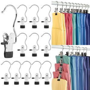 legging organizer for closet, metal yoga pants hangers 10 pack hanging clips w/rubber coated holds leggings, space saving hanger closet organizers and storage for workout sets, hat