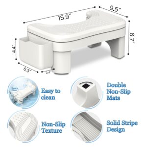 Toilet Stool Squat Adult, Height Adjustable Poop Stool for Bathroom with Storage Box, Portable Non-Slip Potty Step Stool for Adults, Improve Squatting Posture - Bowel Health & Relieves Constipation