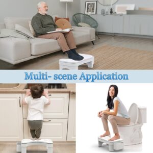 Toilet Stool Squat Adult, Height Adjustable Poop Stool for Bathroom with Storage Box, Portable Non-Slip Potty Step Stool for Adults, Improve Squatting Posture - Bowel Health & Relieves Constipation