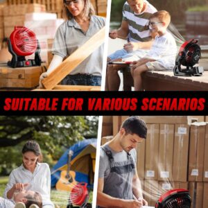 HEINPRO Battery Powered Fan for Milwaukee M18 18V Battery with AC Adapter (No Battery), Up to 650 CFM Cordless Fan,Variable Speed Battery Operated Fan,Low Noise 30dB Portable Fan, Jobsite Camping Fan