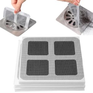 4" x 4" disposable shower drain cover hair catcher shower drain mesh stickers for bathroom, laundry, bathtub, kitchen, sink, easy to clean, can catch human and pet hair (30 pcs)