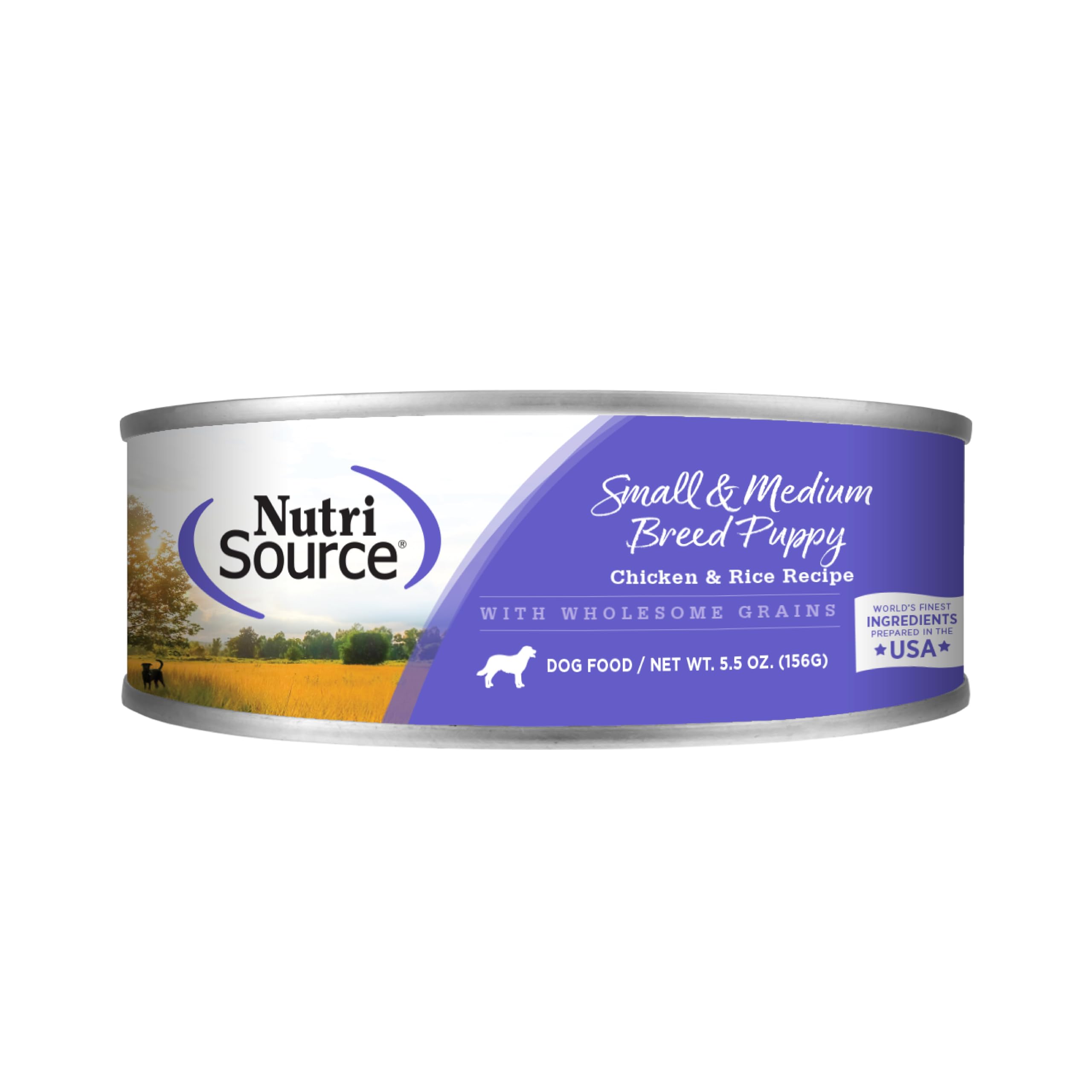 NutriSource Small and Medium Breed Puppy Chicken and Rice Canned Dog Food 5.5 oz. (12 in case)