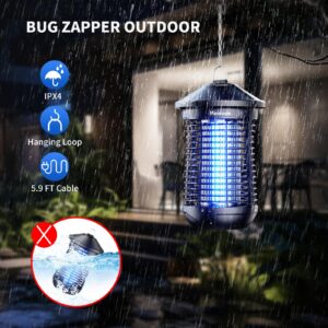 Minimoon Bug Zapper Outdoor 4000V Electric Mosquito Zapper Plug-in Fly Zapper with 18w Replaceable Bulb,5.9 FT Power Cord, Fly Traps Outdoor for Backyard Patio Balcony Garage