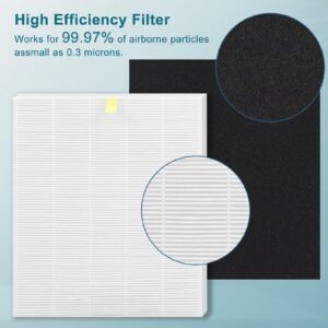 C545 True High Efficiency Replacement Filter S Compatible with Winix C545 Replacement for Winix S Filter Part 1712-0096-00 and 2522-0058-00, 2 x True Filter + 8 x Activated Carbon Pre-Filter