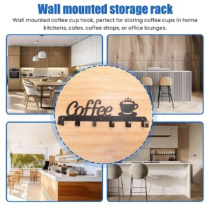 Soaying Coffee Mug Holder Wall Mounted,Coffee Bar Decor Sign,Coffee Cup Rack Holds,Coffee Sign Mug Hanger,Coffee Mug Rack