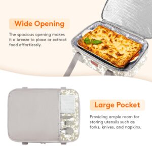 Lifewit Casserole Carrier for Hot or Cold Food, Insulated Casserole Baking Dish Bag Food Carrier, Lasagna Holder for Potluck/Parties/Picnic/Cookouts, Fits 9"x13" Baking Dish, Grey