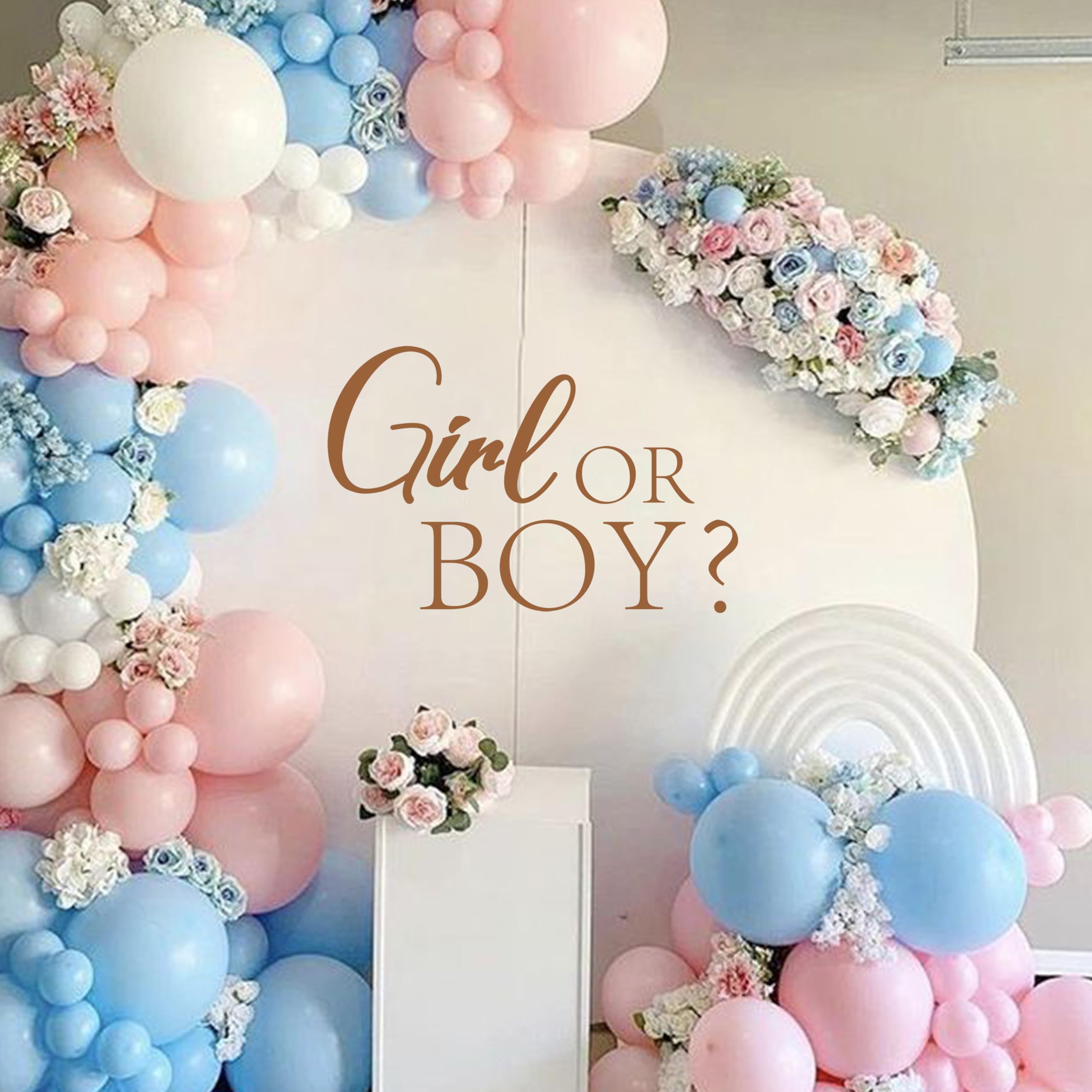 CIEQR Girl or Boy Gender Reveal Sign Decal - Baby Shower Party Decal Sign, Baby Shower Decorations for Party, Balloon Arch, Backdrop, Room...…