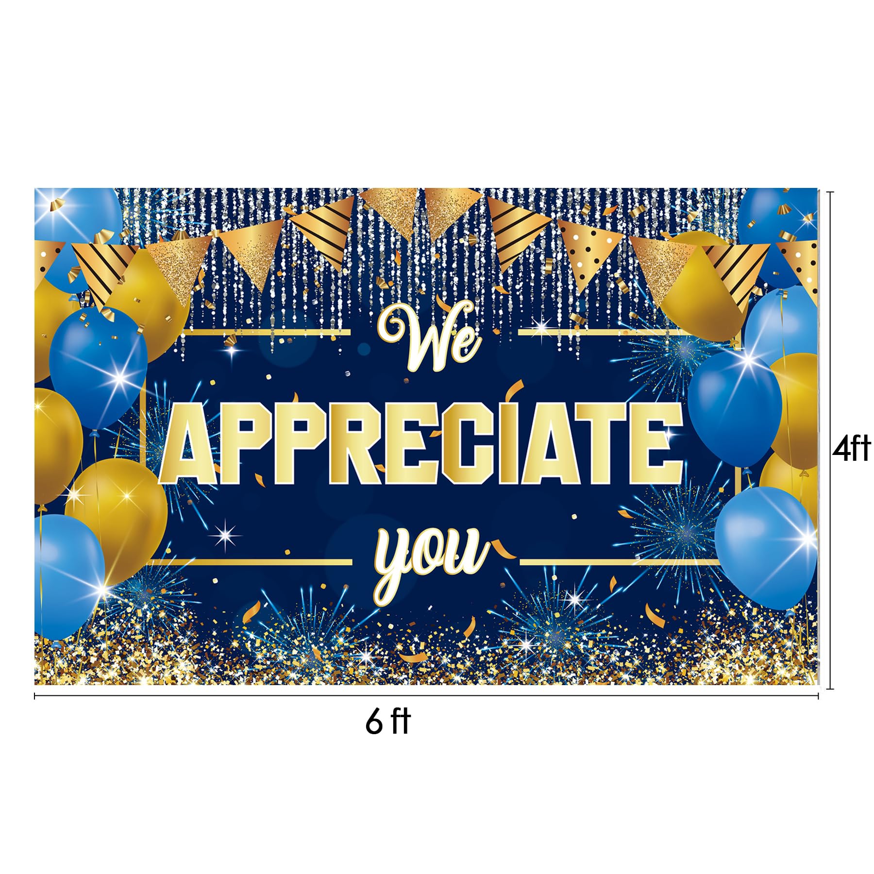 Thank You Banner We Appreciate You Banner Employee Appreciation Banner Decorations Teacher Volunteer Staff Pastor Graduation Nurses Gifts Thank You for All You Do Celebration Party Backdrop, 6 x 4 ft