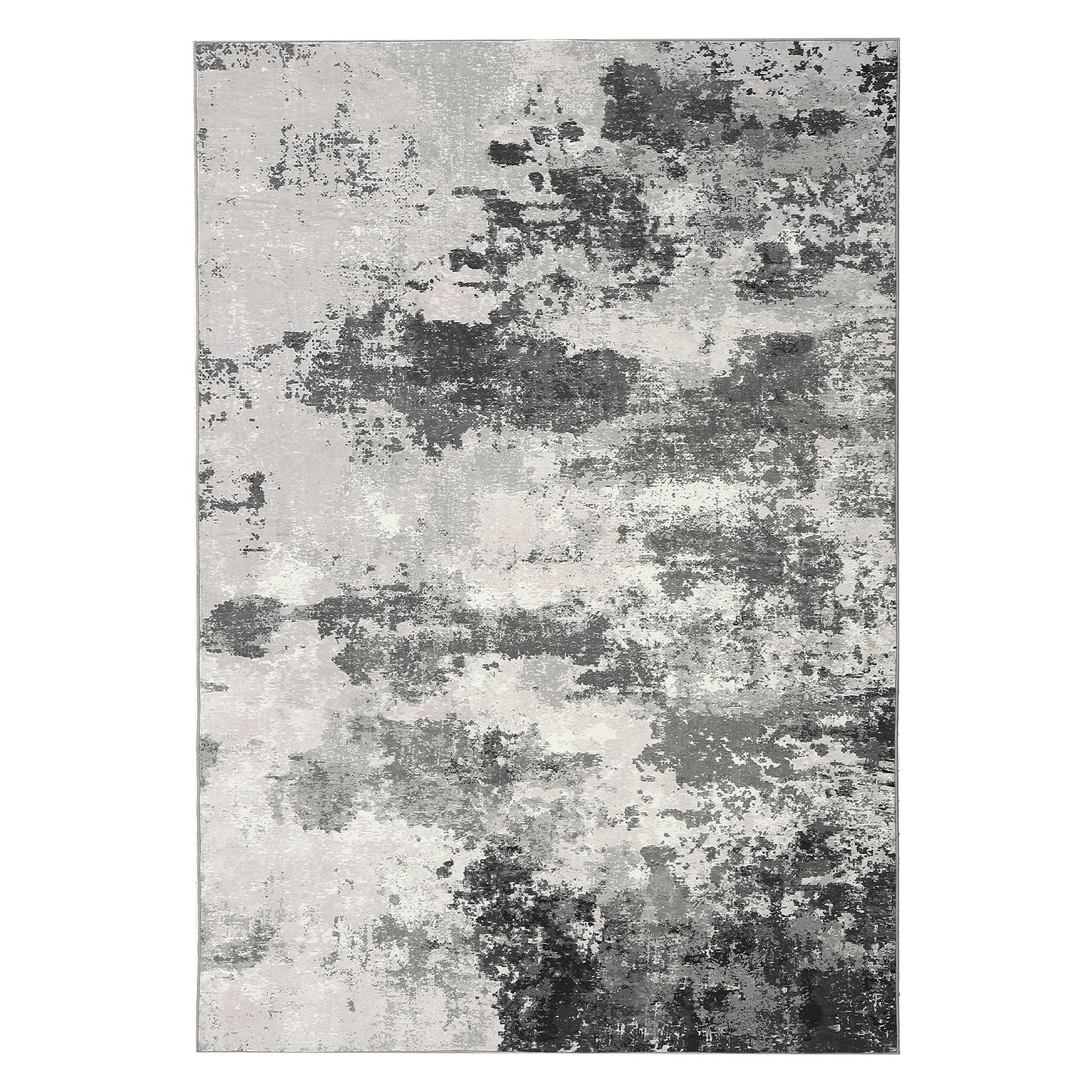 Abstract Area Rug 8'x10', Large Living Room Rug Machine Washable Rug Modern Area Rug Non-Slip Low Pile Rugs Accent Carpet for Bedroom, Kitchen, Home Office, Gray