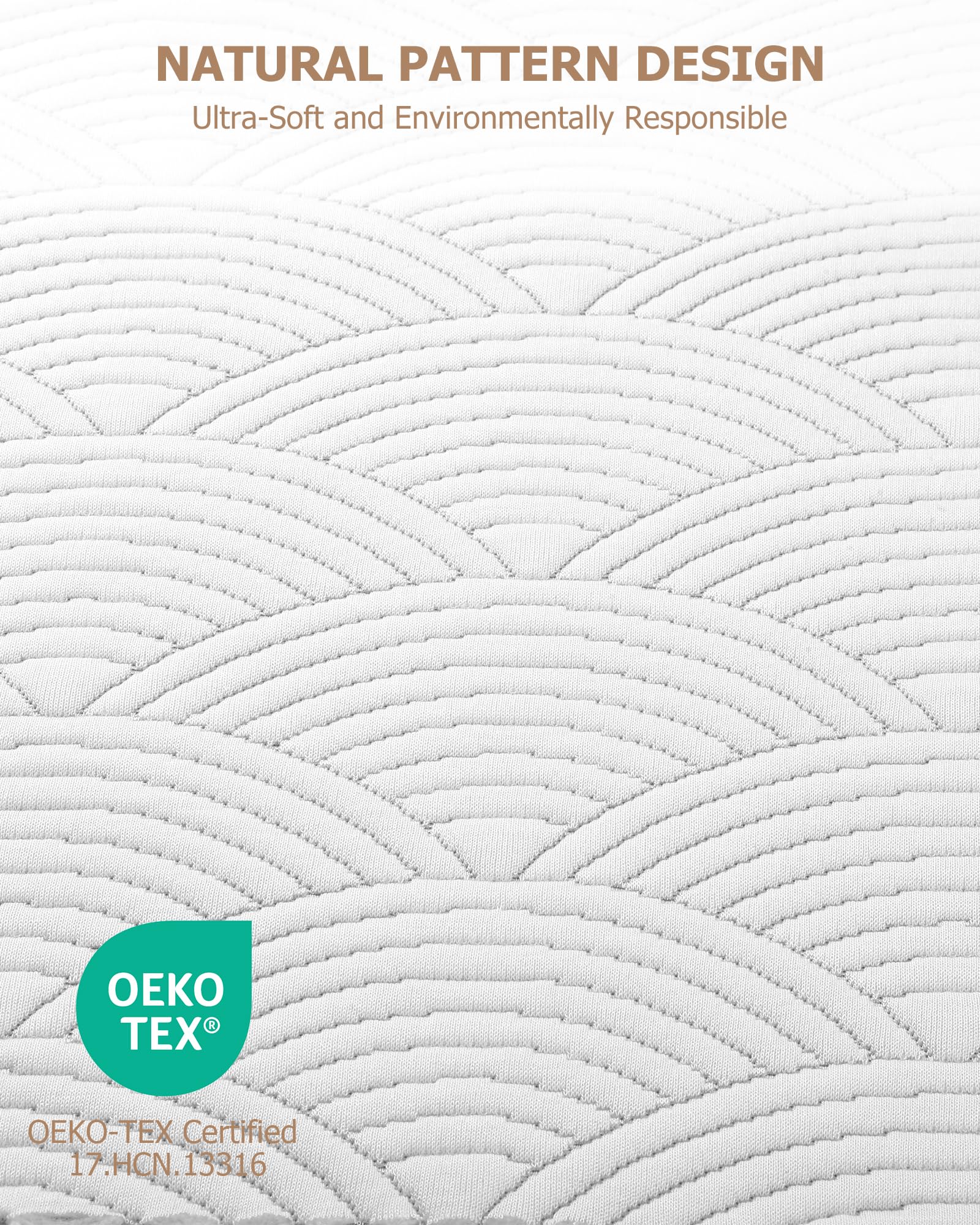 Zenzy 3" Full Waterproof Mattress Topper Cover, [100% Waterproof] [Ultra-Soft] Cover for Mattress Topper, Washable & with Adjustable Straps, Oeko-TEX Certified [Only Cover]- Beige