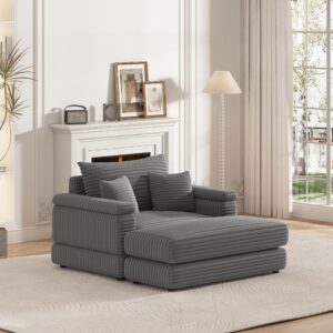 deep seat convertible modular sectional sofa with movable ottoman sets, comfy corduroy upholstered cloud couch with detachable seat&back cushion, free combination corner sofabed for living room