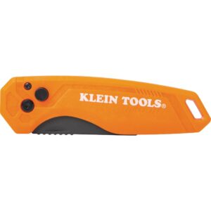 Klein Tools 44312 2-Piece Folding Utility Knife and Slide-Out Knife Set, FLICKBLADE, Retractable with On-Tool Blade Storage, Includes 5 Blades