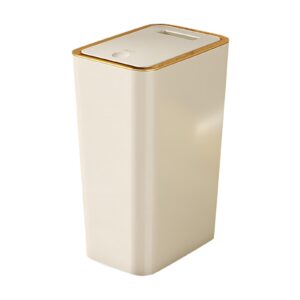 IEUDNS Bathroom Trash Can with Lid, Press Type Wastebasket Container, Slim Garbage Can, Garbage Can for Bedroom, Toilet, Office, RV, 10L