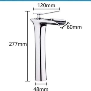 HOONWEAR Kitchen Taps Basin Faucet Bath Waterfall Shower Faucet Bathtub Faucet Deck Mounted Brass Bathroom Faucets,Faucets, CF001