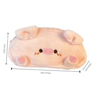 irLocy Cute Pig Pencil Case Kawaii Pencil Case Plush Pencil Pouch Fluffy Kawaii Aesthetic Supplies (pink)