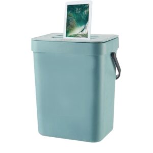 1/2 Hanging Trash Can - Mountable Small Waste Bin, Countertop Compost Bin with Lid | Portable Food Waste Bucket, Household Wall Mounted Garbage Can for Counter Top & Under Sink, PP, Blue,3L