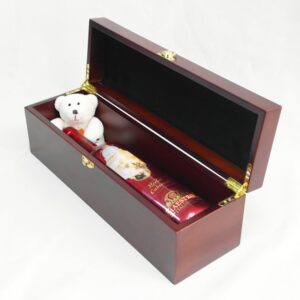 Lutong Wooden Storage Box with Hinged Lid and Front Clasp for Craft Gifts storage box - 14.29" x 4.41" x 4.6" - Brown color