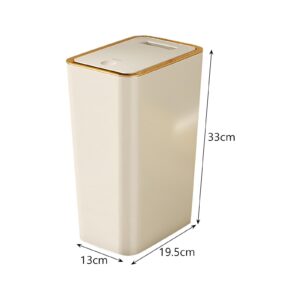 IEUDNS Bathroom Trash Can with Lid, Press Type Wastebasket Container, Slim Garbage Can, Garbage Can for Bedroom, Toilet, Office, RV, 10L