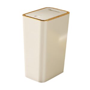 IEUDNS Bathroom Trash Can with Lid, Press Type Wastebasket Container, Slim Garbage Can, Garbage Can for Bedroom, Toilet, Office, RV, 10L