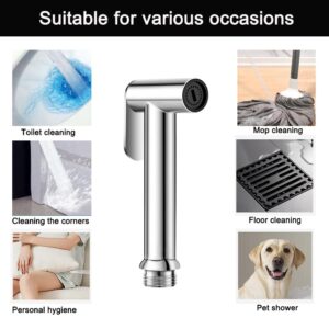 Handheld Toilet Bidet Sprayer for Toilet,Stainless Steel Handheld Bidet Sprayer,Shower Water Sprayer for Personal Hygiene,Feminine Wash,Cloth Diaper Cleaning,Baby Wash & Pets Shower