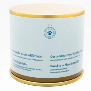 Companion Candles Pet Safe Wood Wick Candle - “You & Me by The Sea” Sea Salt & Neroli, Coconut Soy Wax Scented, Over 50 Hr Burn Time, Non-Toxic, Women-Owned, Made in USA (3 oz.)