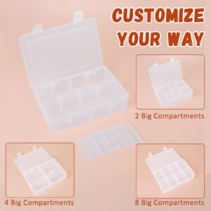 Tackle Box Organizer Bead Organizers and Storage with Adjustable Dividers Small Plastic Box Bead Storage Containers Small Parts Organizer Clear Storage Case Compartment Organizer for Snacks Craft