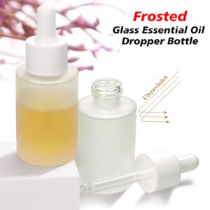 Matifaner 1 oz Glass Dropper Bottle,30ml Essential Oil bottles Frosted, 30ml Clear Frosted Essential Oil Bottle with Glass Eye Dropper for Essential Oil,Tincture (20 pcs) (Frosted)