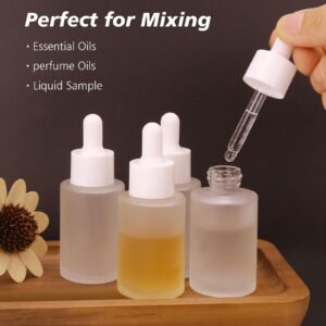 Matifaner 1 oz Glass Dropper Bottle,30ml Essential Oil bottles Frosted, 30ml Clear Frosted Essential Oil Bottle with Glass Eye Dropper for Essential Oil,Tincture (20 pcs) (Frosted)