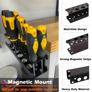 ULIBERMAGNET Magnetic Screwdriver Holder Rack,Heavy Duty Magnetic Tool Holder,Pliers Organizer Rack for Screwdriver, Plier, Shears,Magnetic Mount Tools Rack for Garage,Tool Cart,Pegboards,Workbench