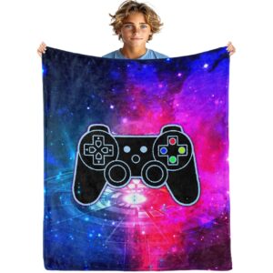 jiospet gamer throw blanket - gaming blanket video game throw blanket gifts for teen boys girls game blanket for sofa bedroom gamer room decor, throw size 50" x 60"