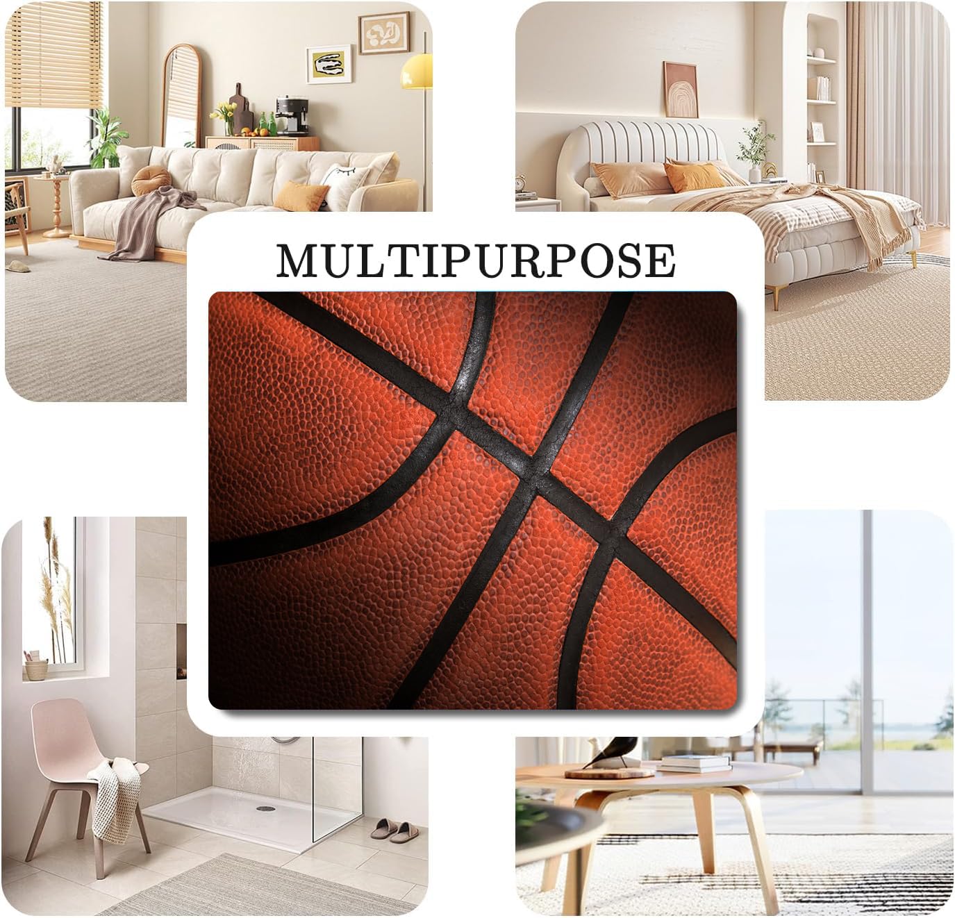 Area Rug Carpet Floor Washable Mats Rugs Non-Slip 5'x4' for Living Room Bedroom Dining Room Office Outdoor Home Decor Basketball