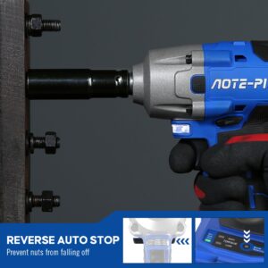 AOTE-PITT 20V 370 Ft-lbs Brushless Impact Wrench Kit, 1/2 Inch Cordless Electric Impact Gun, High Torque 3,400 IPM Impact Driver with 6 Pcs Drive Impact Sockets, Battery, Fast Charger, and Tool Bag