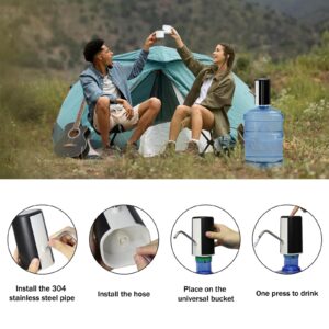 Arcwind 5 Gallon Water Bottle Dispenser, Electric Automatic Drinking Water Dispenser, Portable Water Bottle Pump with USB Charging for Home Kitchen Office Camping, Black