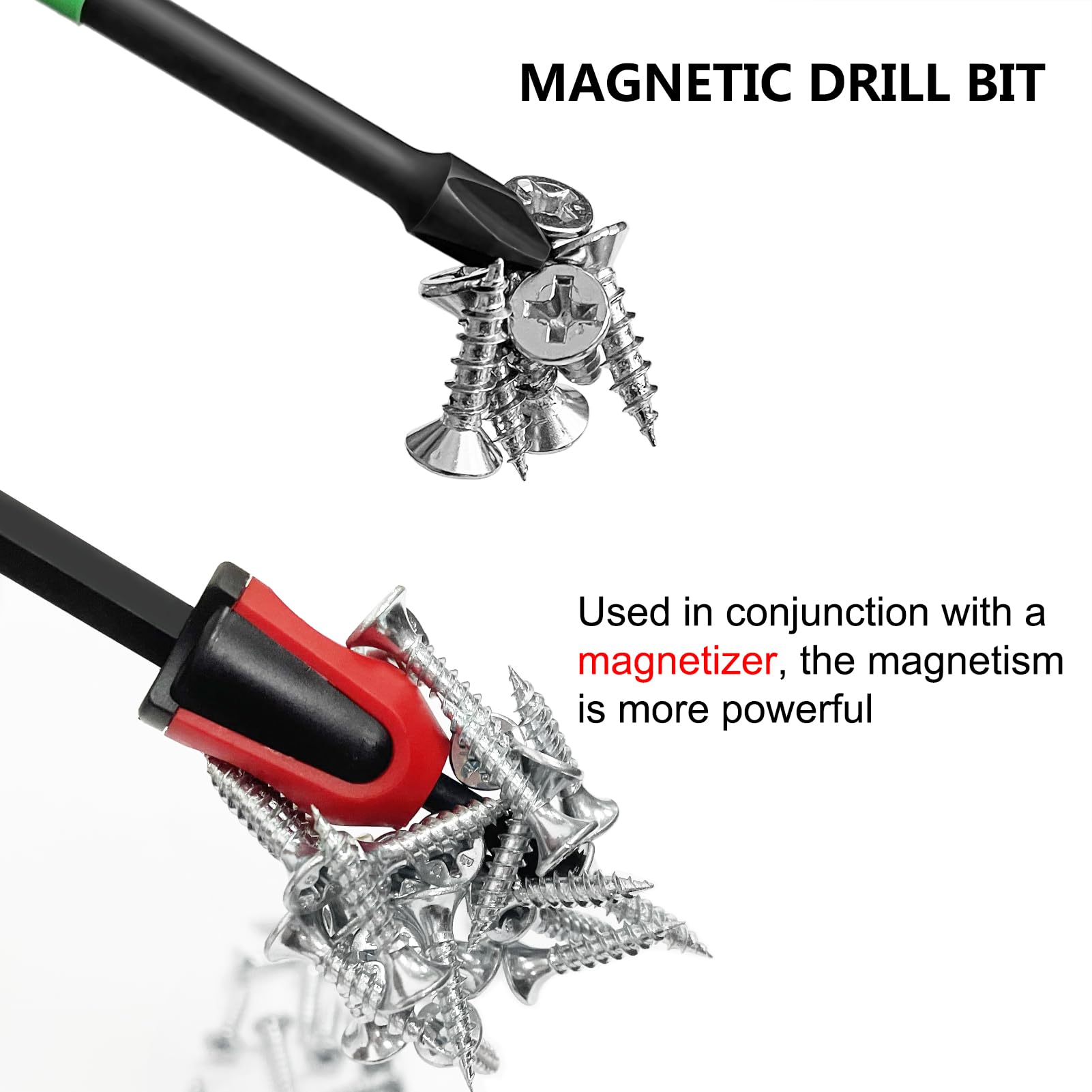 PTSLKHN Phillips Bits Set, Magnetic Phillips Head Drill Bits, 6PCS Phillips Impact Bits and Screwdriver Bits Magnetizer