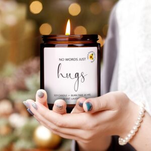 Sympathy Gift, Sympathy Gifts for Loss of Loved One, Thinking of You Gifts for Women, Bereavement Gift Ideas - No Words Just Hugs Candle - Sympathy Cards Sympathy Candle Condolence Gifts Get Well Soon