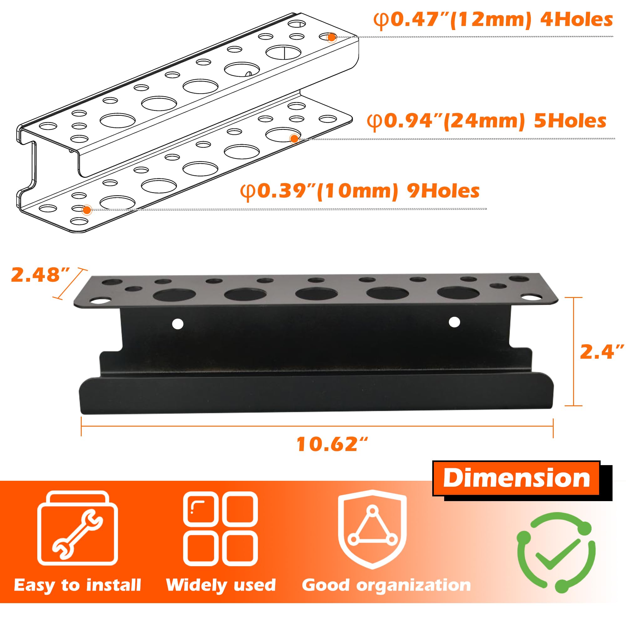 ULIBERMAGNET Magnetic Screwdriver Holder Rack,Heavy Duty Magnetic Tool Holder,Pliers Organizer Rack for Screwdriver, Plier, Shears,Magnetic Mount Tools Rack for Garage,Tool Cart,Pegboards,Workbench