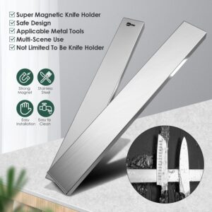 Fohil Magnetic Knife Holder for Wall, Stainless Steel 20 Inch Magnetic Knife Strip Wall Mounted Magnetic Knife Bar Drilling Magnetic Knife Rack for Kitchen Knives Holder Magnetic Tool Holder