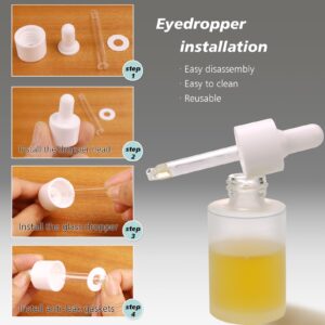 Matifaner 1 oz Glass Dropper Bottle,30ml Essential Oil bottles Frosted, 30ml Clear Frosted Essential Oil Bottle with Glass Eye Dropper for Essential Oil,Tincture (20 pcs) (Frosted)