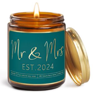 wedding gifts for couples 2024,mr and mrs gifts,bridal shower gifts with candle,wedding gifts for bride,unique newlywed wedding gifts for couples,future mr and mrs gifts