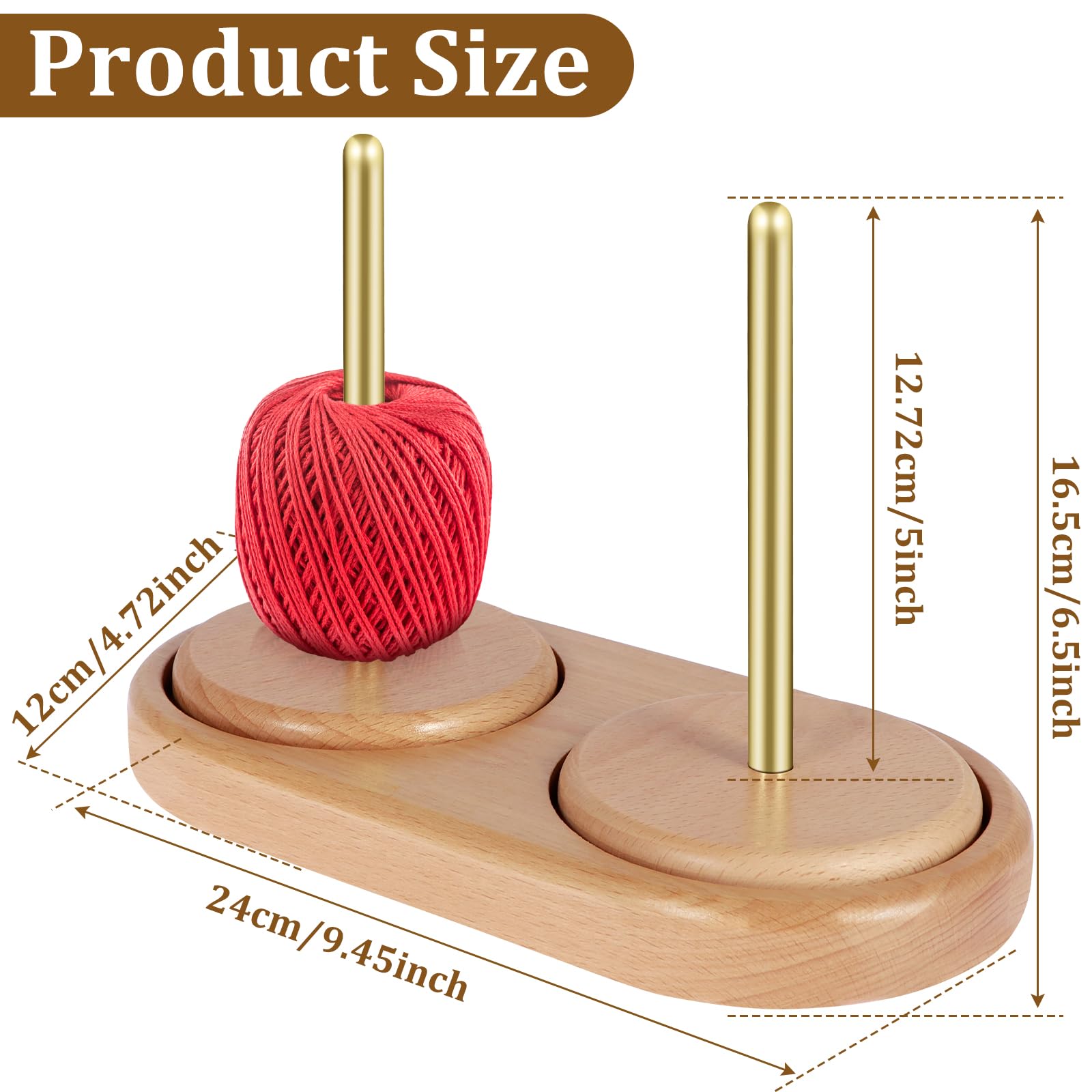 Yarn Holder for Crocheting Wooden Knitting Yarn Rack Stand with Double Twirling Mechanism Yarn Spinner Holder for Crochet Delightful Surprise Giving for Knitting Lovers