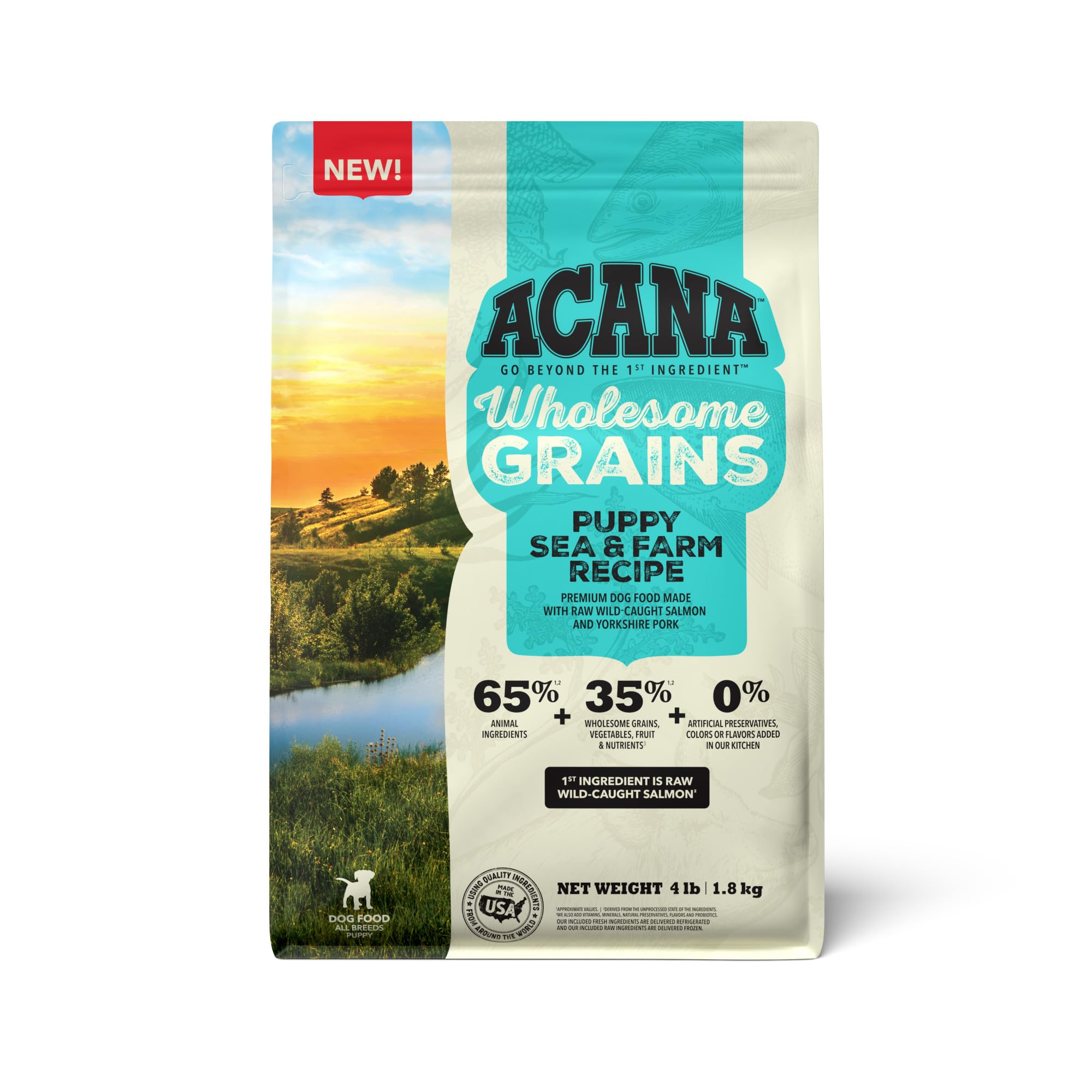 ACANA™ Wholesome Grains Dry Dog Food Puppy Sea & Farm Recipe, 4lb