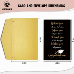 Oamiolek Graduation Card for Him Her, Congratulations Card for Men Women, Congrats Card for Son Daughter Sister Brother, Behind You Before You Within You Card