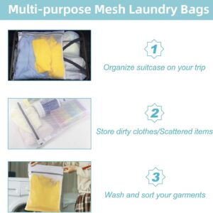 3Pcs Durable Fine Mesh Washer Bags For Delicate Clothes. Suitable For Full-size Washing Machines and Portable Washing Machines, 12 x 16 inches (XYD-6)