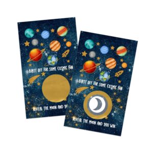 Cosmic Space Scratch Off Game Cards (30 Pack) - Fun Baby Shower Games, Moon Wedding Activities, Lottery Tickets for Door Prizes, Raffle Drawings, Instant Win Scratchers, Celestial Bridal Shower Favors