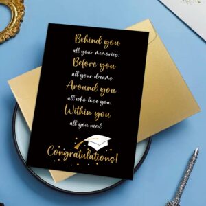 Oamiolek Graduation Card for Him Her, Congratulations Card for Men Women, Congrats Card for Son Daughter Sister Brother, Behind You Before You Within You Card