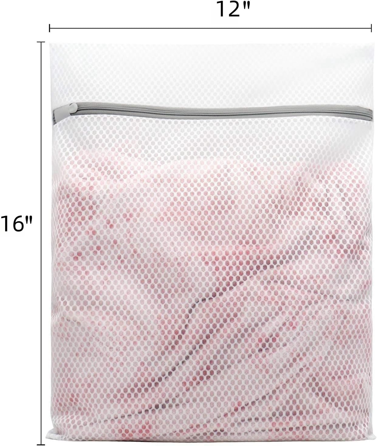 3Pcs Durable Fine Mesh Washer Bags For Delicate Clothes. Suitable For Full-size Washing Machines and Portable Washing Machines, 12 x 16 inches (XYD-6)