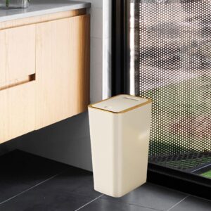 IEUDNS Bathroom Trash Can with Lid, Press Type Wastebasket Container, Slim Garbage Can, Garbage Can for Bedroom, Toilet, Office, RV, 10L